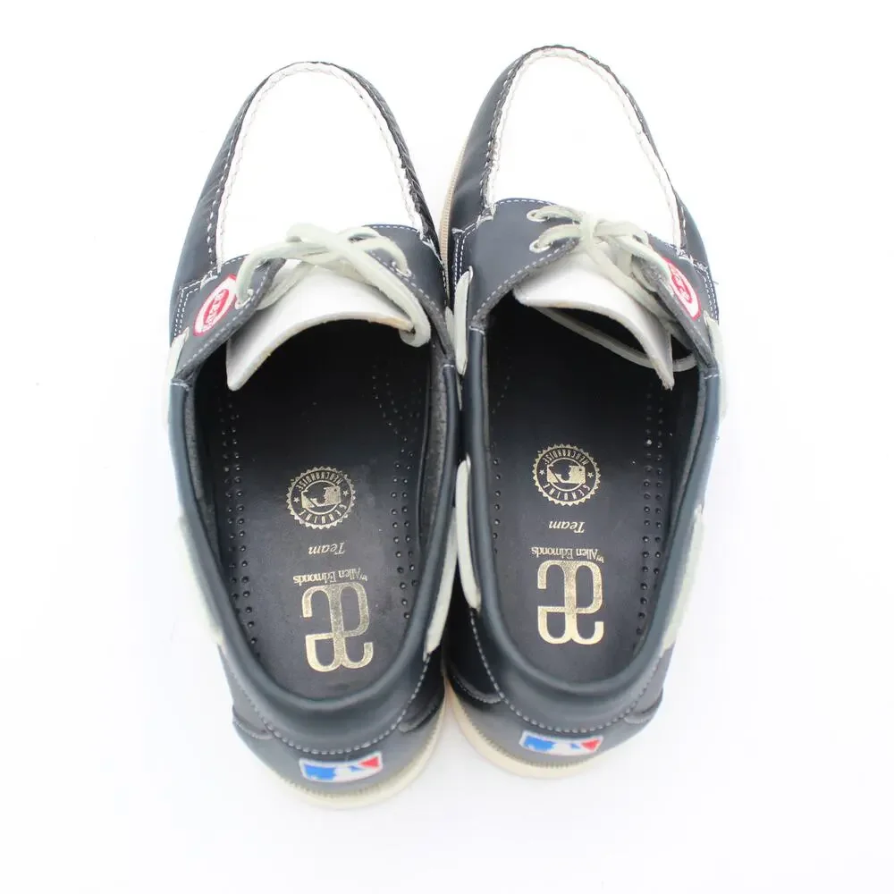 Allen Edmonds Cincinnati Reds Boat Shoes Mens 10.5 3E Wide Navy Leather MLB